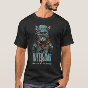 Camiseta Pai Cat Vintage Oitava Estilo Cat Pai Retro Dis