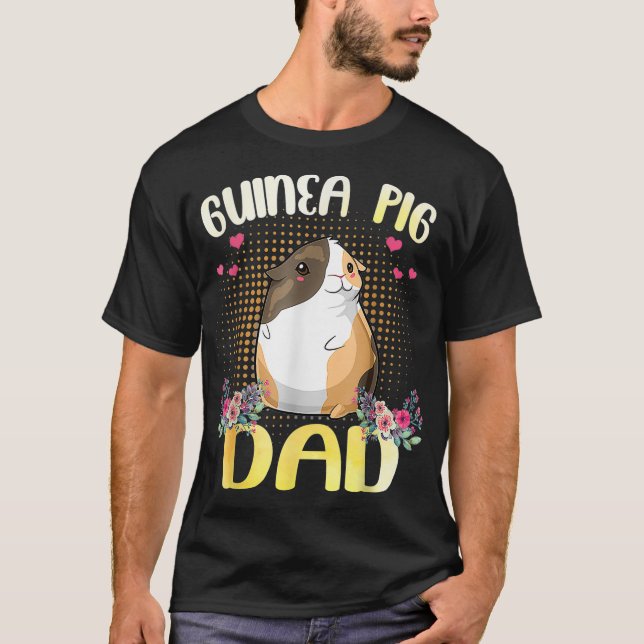 Camiseta Pai Cavy Guiné Dia de os pais de Porcos me present (Frente)