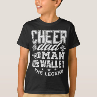 Camiseta Pai cheerleader Legenda da Carteira Engraçado Pai