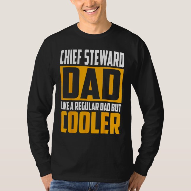 Camiseta Pai Chefe Comissário de Bordo   Como um Pai Normal (Frente)