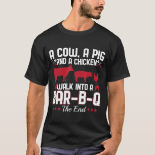 Camiseta Pai Churrasco Piada A Coca-A E Galinha Entram Em U