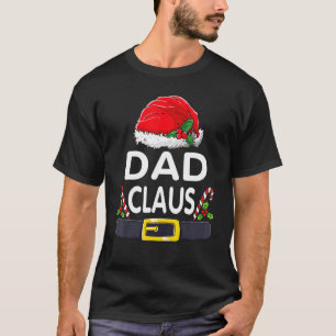 Camiseta Pai Claus Natal Pijamas Santa Hat Fam Combinação