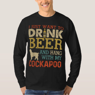 Camiseta Pai Cockapoo Beber Cerveja Segura Com Cachorros En