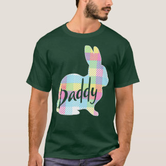 Camiseta Pai Coelho Coelho Coelho Xadrez Pastel Pai Padre F