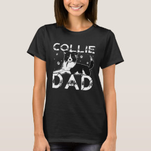 Camiseta Pai collie cães collie pai passeando collie 1