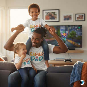 Camiseta PAI Colorida legal 'GAMER' Dia de os pais T-Shir