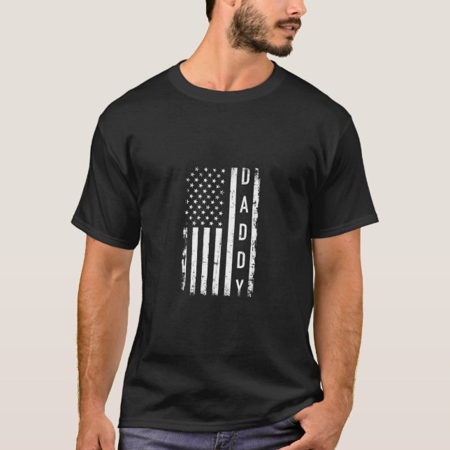 Camiseta Pai Com A Bandeira Americana (Frente)