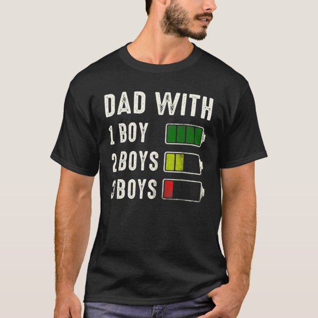 Camiseta Pai com bateria de três boys vazia Dia de os pais (Frente)