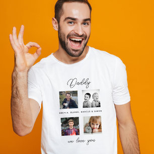 Camiseta Pai com Colagem de Fotografias do Pai 4 para Crian