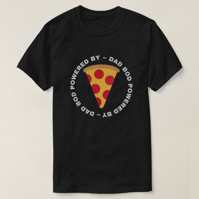 Camiseta Pai Com Pizza Glitter T-Shirt (Frente do Design)