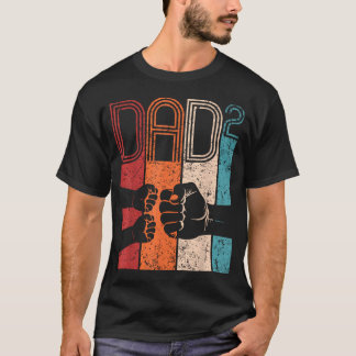 Camiseta Pai com Soco Duplo ao Quadrado Retro Pai de Dois P