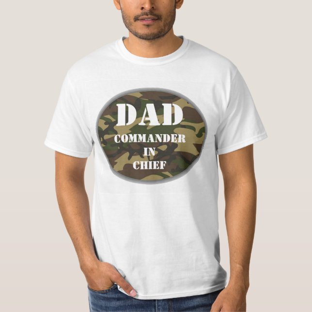 Camiseta Pai, Comandante do Pai Militar Chefe Camo (Frente)