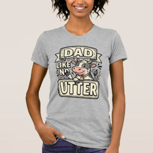 Camiseta Pai Como Sem Úbere Vaca Engraçada Design Vetorial 