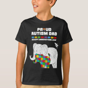 Camiseta Pai Consciente do Autismo Aceita Orgulhoso Filho A