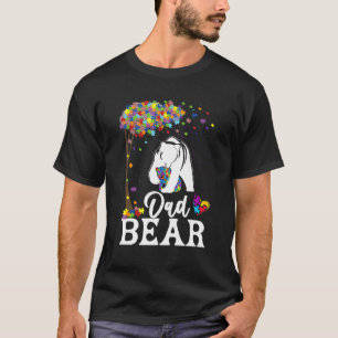 Camiseta Pai Consciente do Autismo Urso Apoia Autista