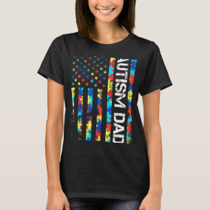 Camiseta Pai Conscientização do Autismo Bandeira dos EUA Di