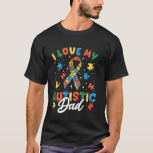 Camiseta Pai Conscientização do Autismo Eu Amo Meu Pai Auti