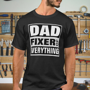 Camiseta Pai Consertador de Tudo Tipografia Branca Negrito