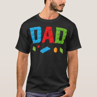 Camiseta Pai Construtor Mestre Tijolos Blocos Família