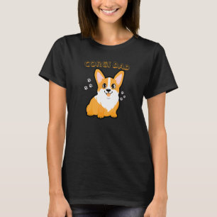 Camiseta Pai Corgi  Cão Corgi e Cachorrinho