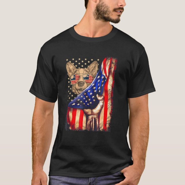 Camiseta Pai Corgi Proprietário do Cachorro Americano (Frente)