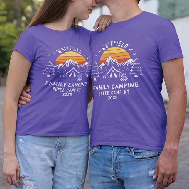 Camiseta Pai Correspondente de Camping da Família Personali (Criador carregado)