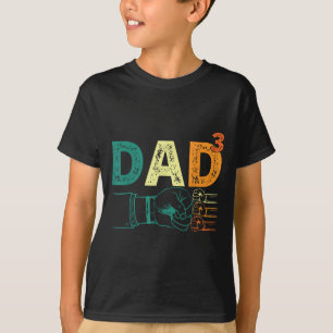 Camiseta Pai Cortado Pai De Três Mens Cita Feliz Natal