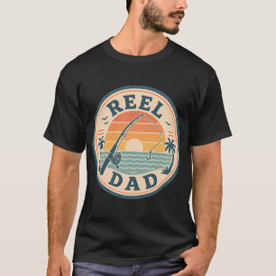 Camiseta Pai da Bobina Vintage Pescaria Pôr do Sol Praia Ad