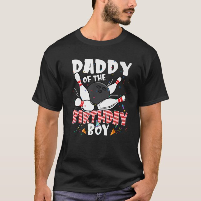 Camiseta Pai Da Boliche De Bicicleta Da Família Birthday Bo (Frente)