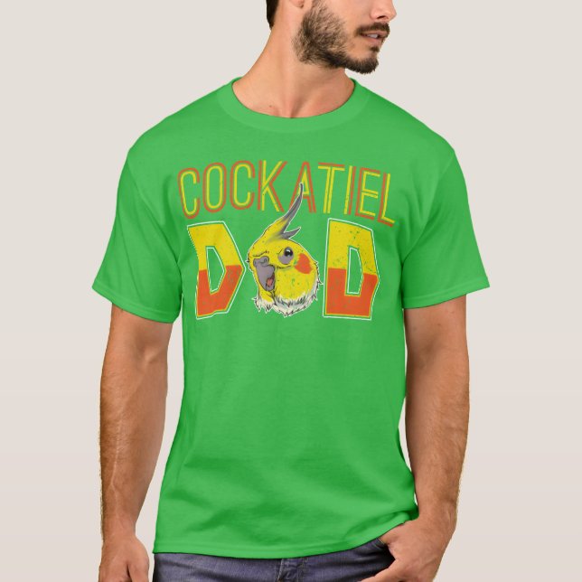 Camiseta Pai da Cockatiel retro de pássaro de presente de d (Frente)