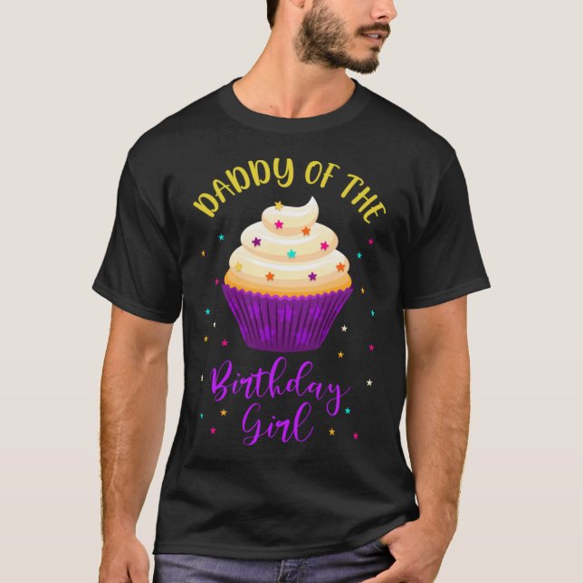 Camiseta Pai da Cupcake de aniversário Fama doce B dia (Frente)