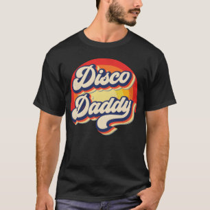 Camiseta Pai da discoteca Arco-íris Groovy Retro Homens Pai