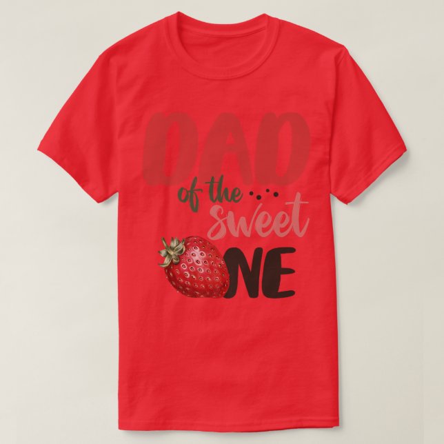 Camiseta Pai Da Doce, Doce Um Morango Birthda (Frente do Design)