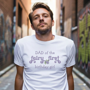 Camiseta Pai da Fada Roxa do Primeiro Morango Aniversário