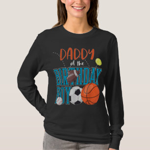 Camiseta Pai Da Família Aniversário De Esportes De Menino