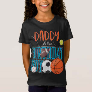 Camiseta Pai Da Família Aniversário De Esportes De Menino