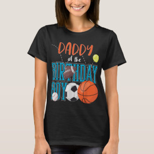 Camiseta Pai Da Família Aniversário De Esportes De Menino