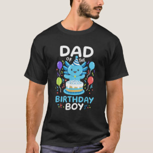 Camiseta Pai Da Família Axolotl Bday Crianças De Aniversári