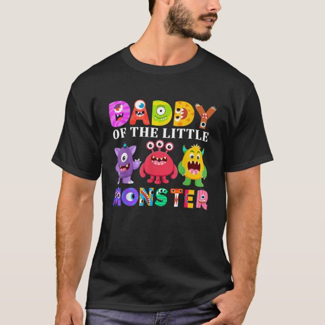 Camiseta Pai Da Família Da Festa de aniversário Monstro (Frente)