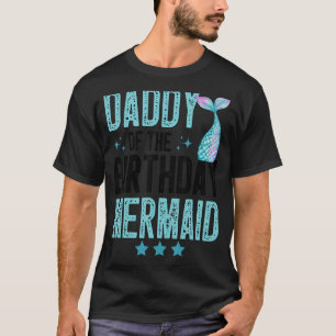Camiseta Pai Da Família De Sereias De Aniversário