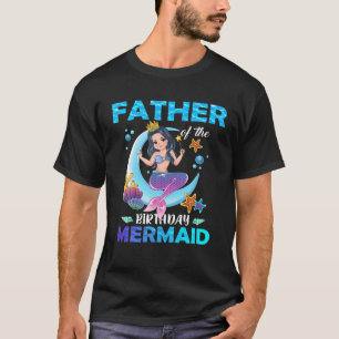 Camiseta Pai Da Família De Sereias De Aniversário