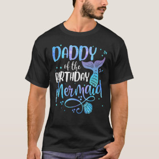 Camiseta Pai Da Família De Sereias De Aniversário