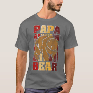 Camiseta Pai da Família Urso Papa Pai Animal Retro Papa