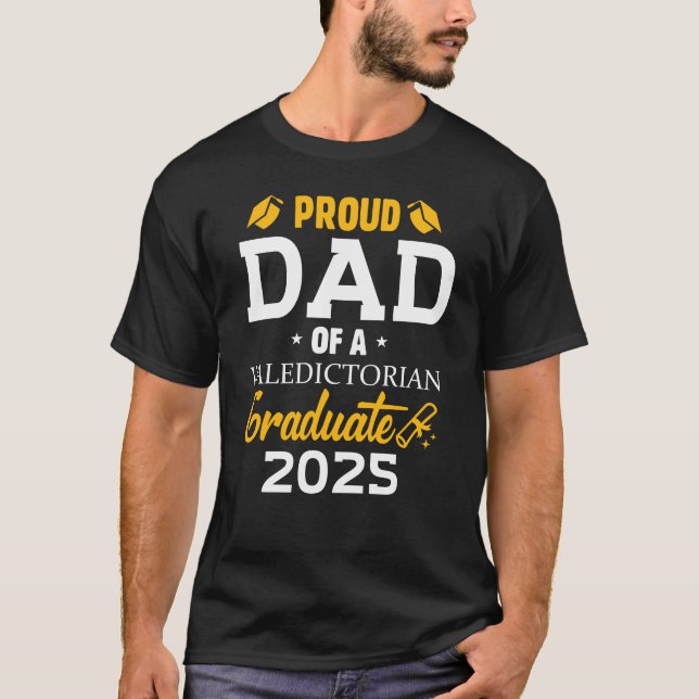 Camiseta Pai Da Família Valedictorian Formando 2025 (Frente)