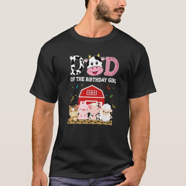 Camiseta Pai Da Fazenda De Aniversário Pai De Vaca Papa 1ru (Frente)