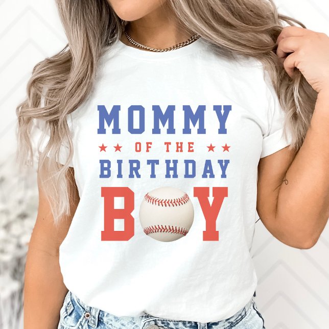 Camiseta Pai da Festa de aniversário do Baseball Boy Mãe (Baseball Boy Mom Birthday Party Parent T-Shirt)