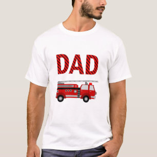 Camiseta Pai da festa de aniversário do carro de bombeiros