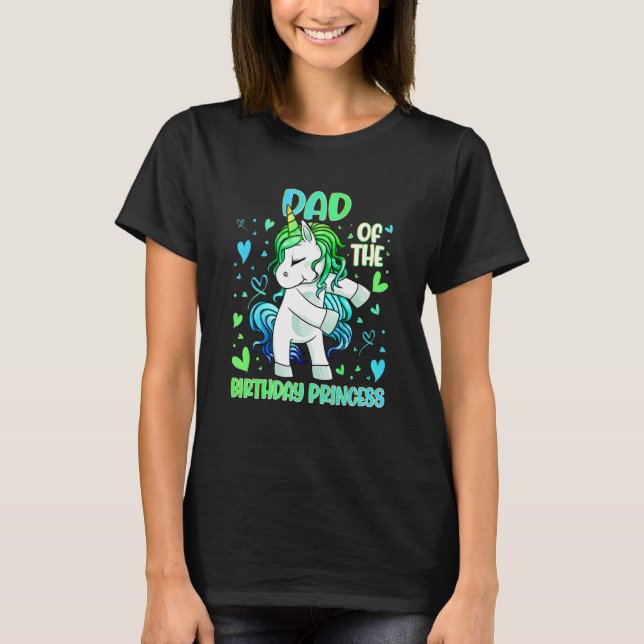 Camiseta Pai da Festa de aniversário Princesa Dabbing Unico (Frente)