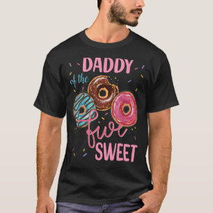 Camiseta Pai Da Festa de aniversário T 5 5 Doce