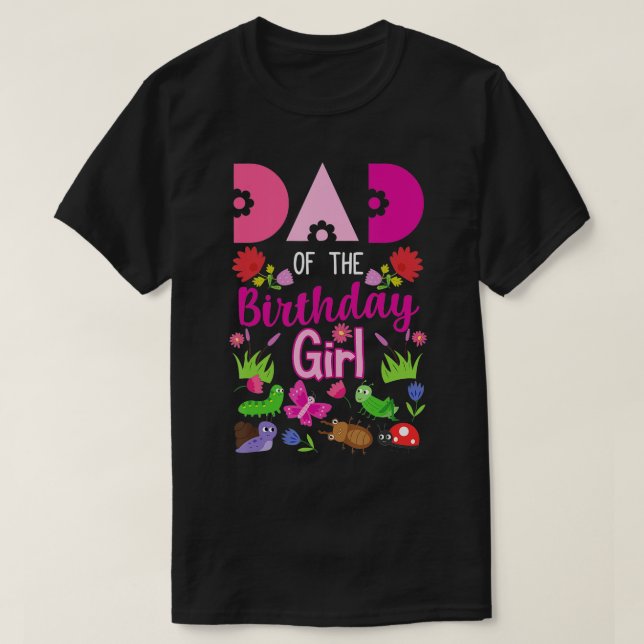 Camiseta Pai Da Festa De Insetos À Inseto De Aniversário (Frente do Design)